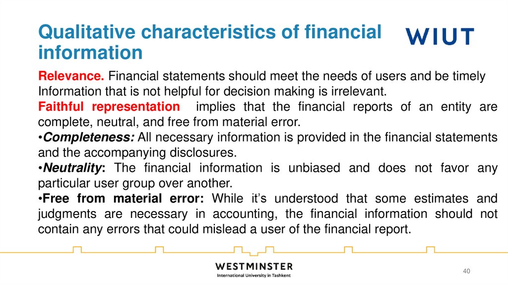 Qualitative characteristics of financial information