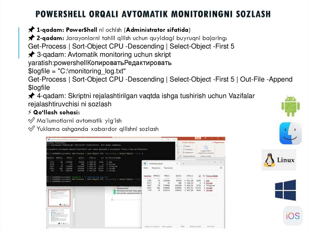 PowerShell orqali avtomatik monitoringni sozlash