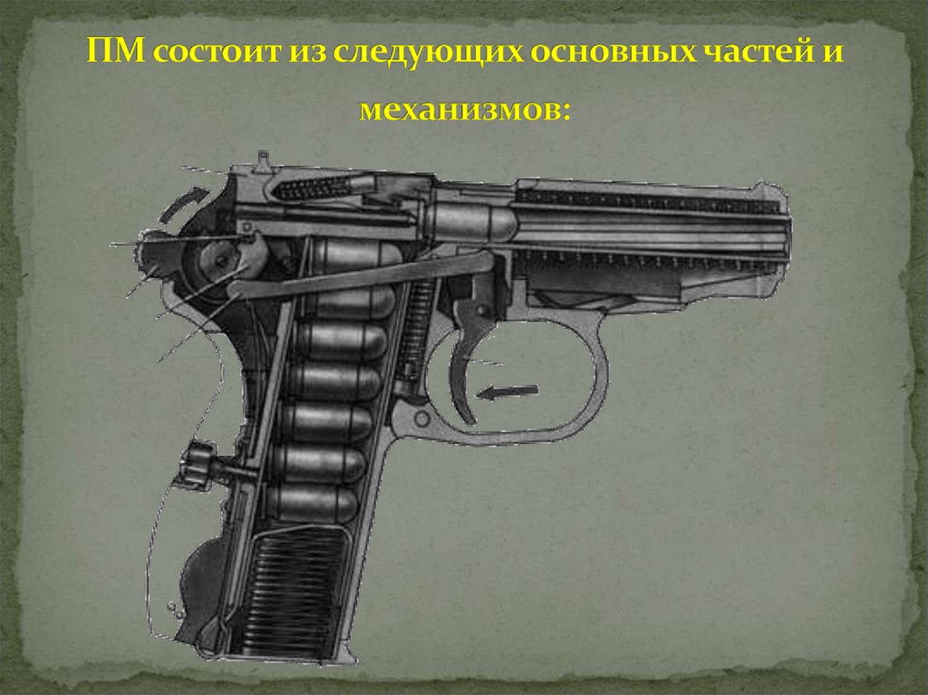 ПМ состоит из следующих основных частей и механизмов: