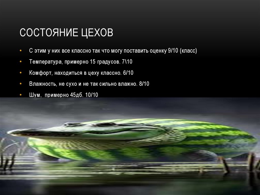 Состояние цехов