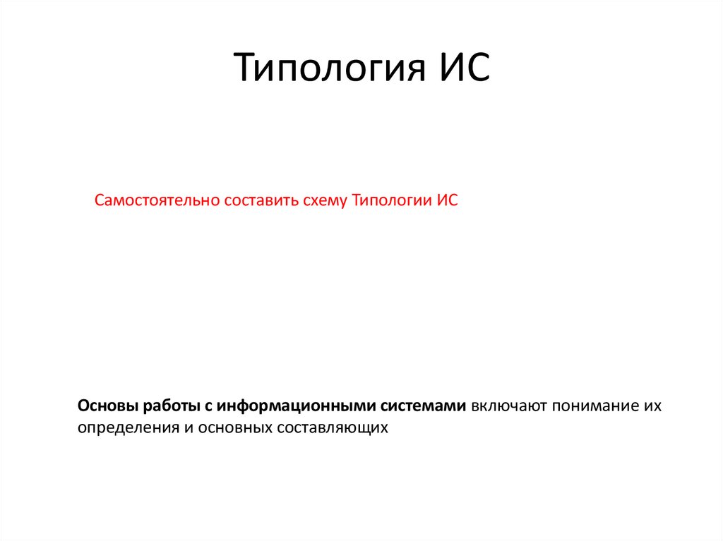 Типология ИС