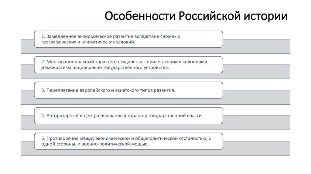 Особенности Российской истории