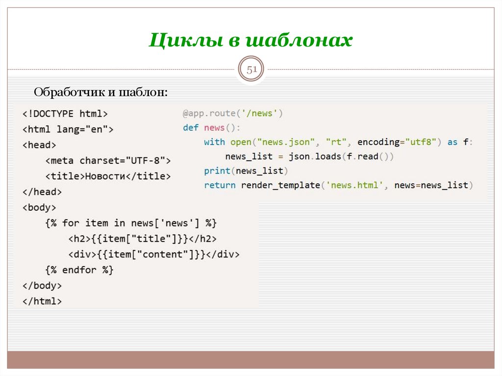 Циклы в шаблонах
