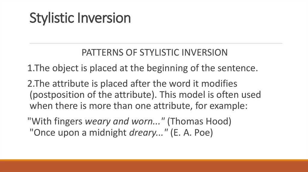 Stylistic Inversion