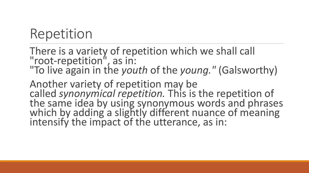 Repetition