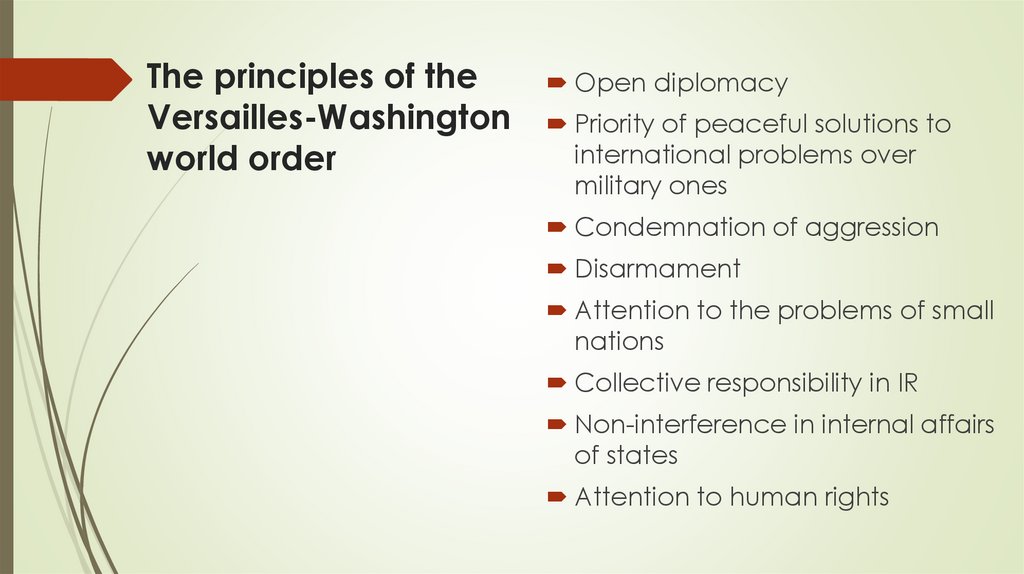 The principles of the Versailles-Washington world order