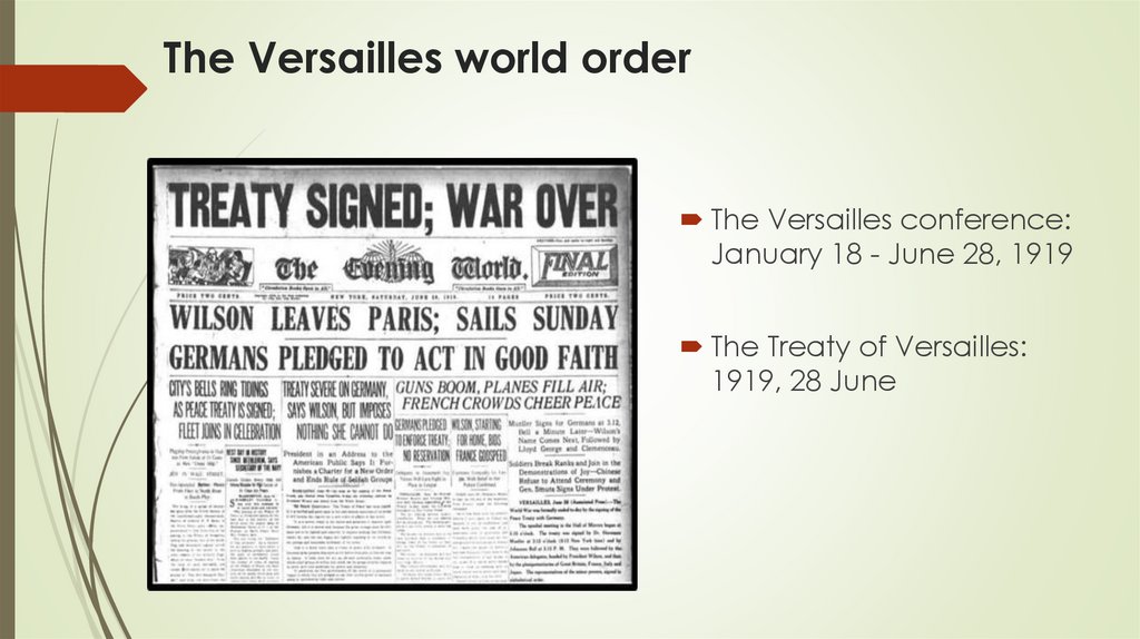 The Versailles world order