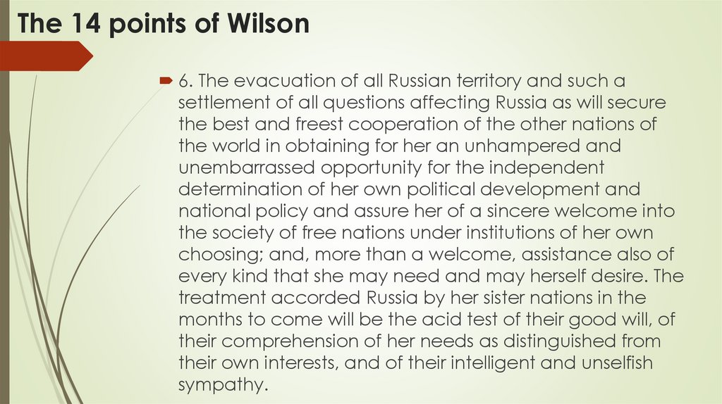 The 14 points of Wilson
