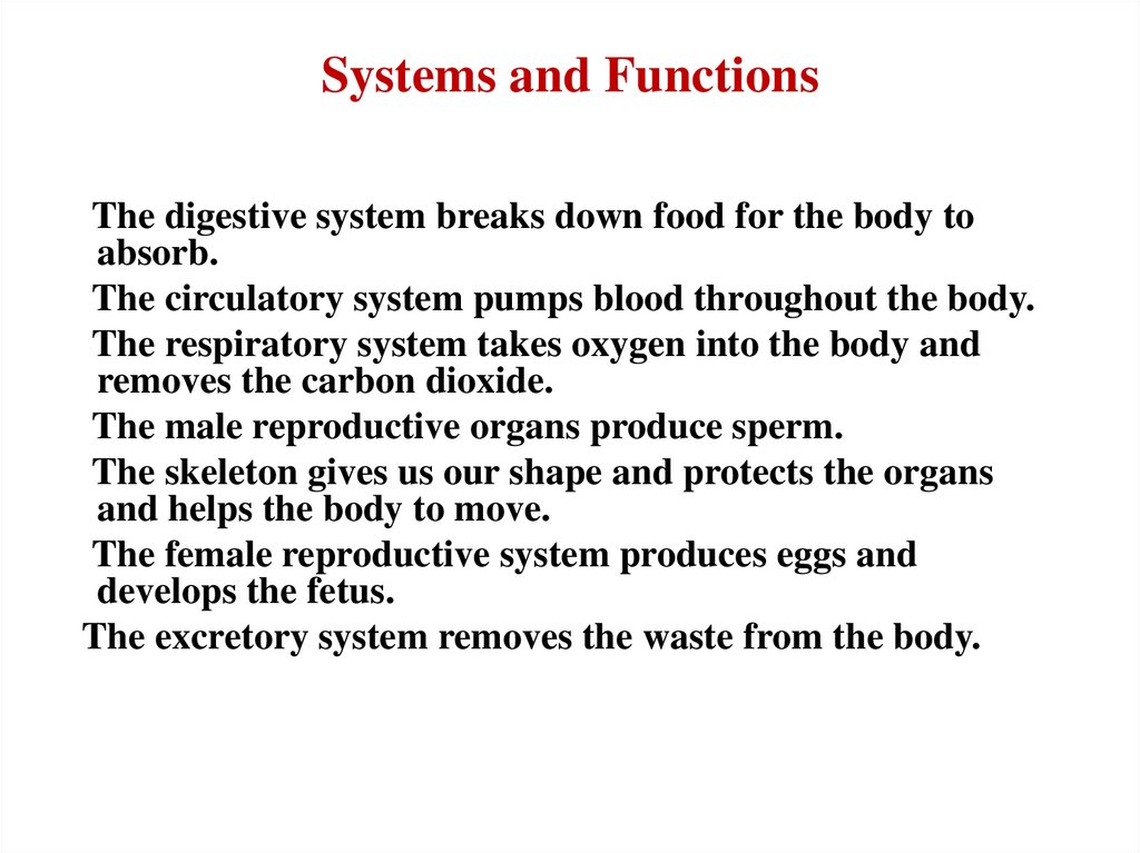Systems and Functions