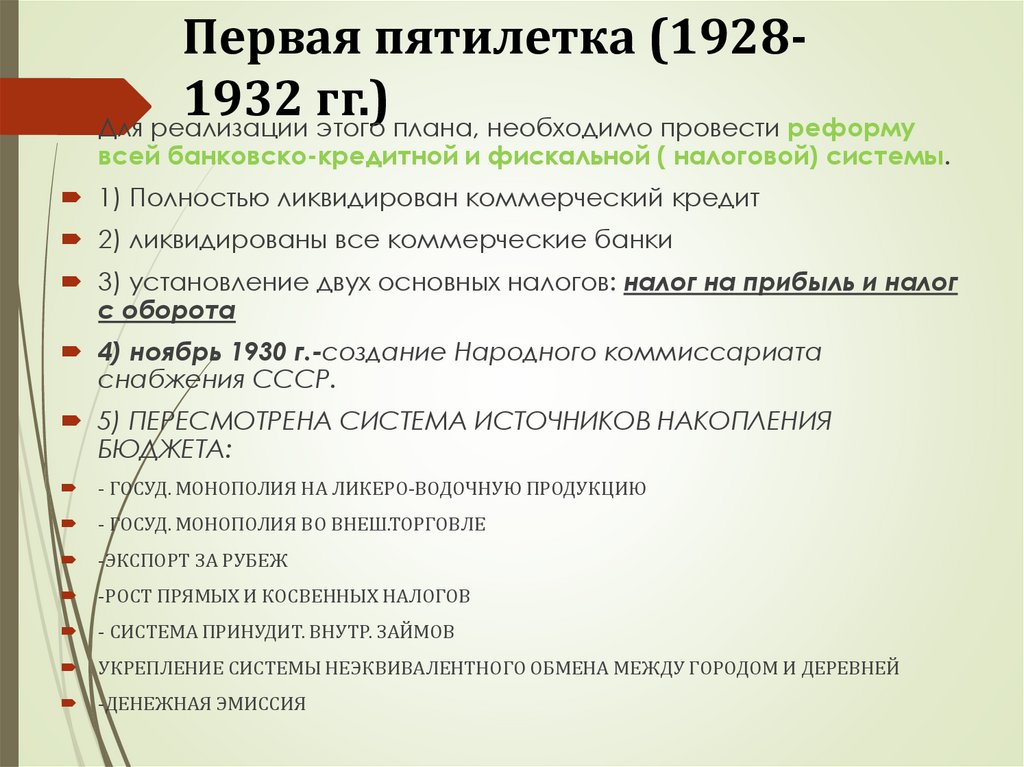 Первая пятилетка (1928-1932 гг.)