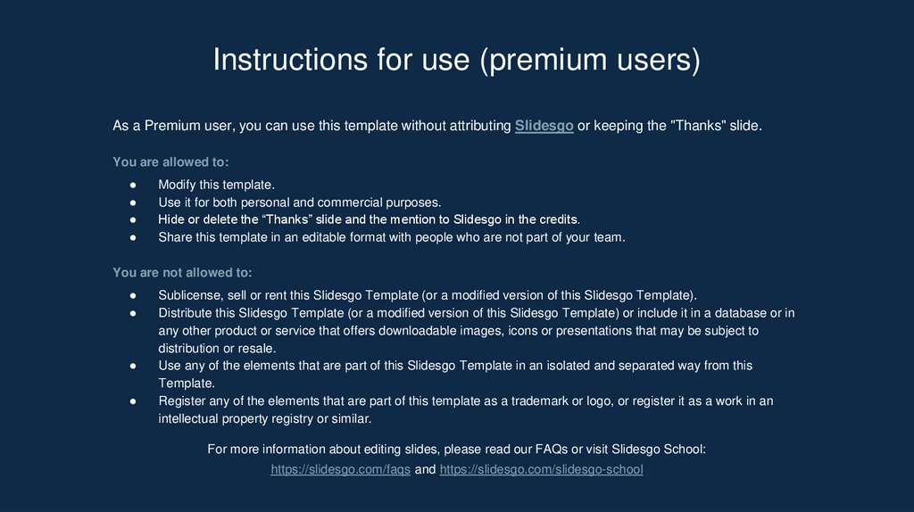 Instructions for use (premium users)