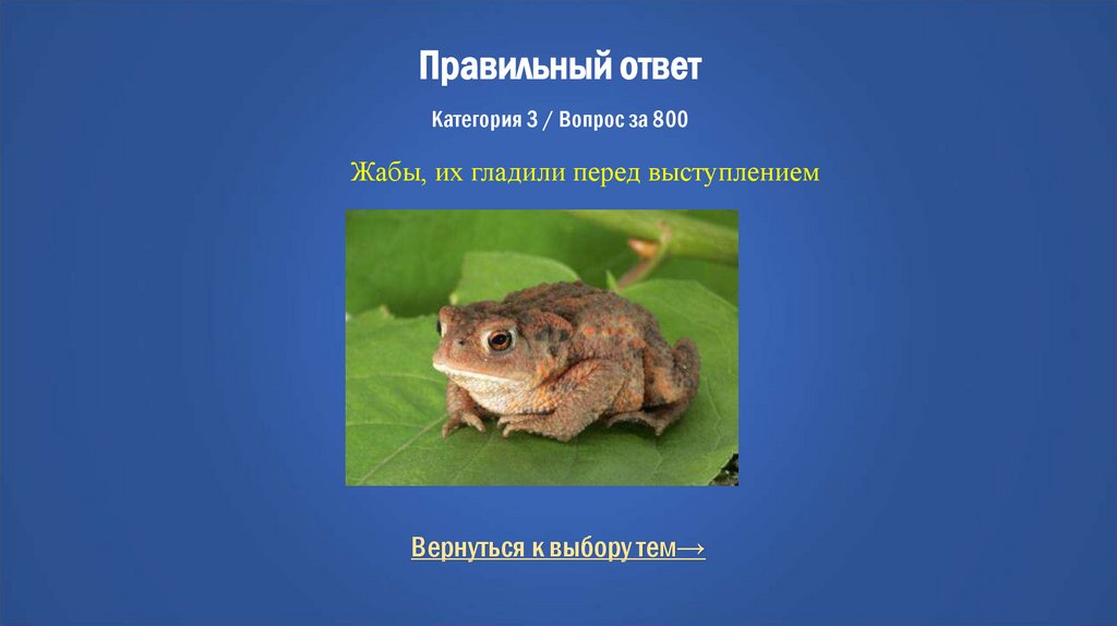 Правильный ответ Категория 3 / Вопрос за 800