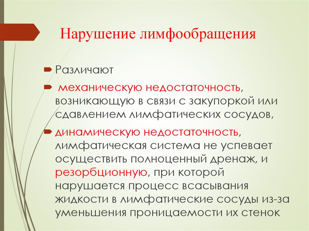 Нарушение лимфообращения