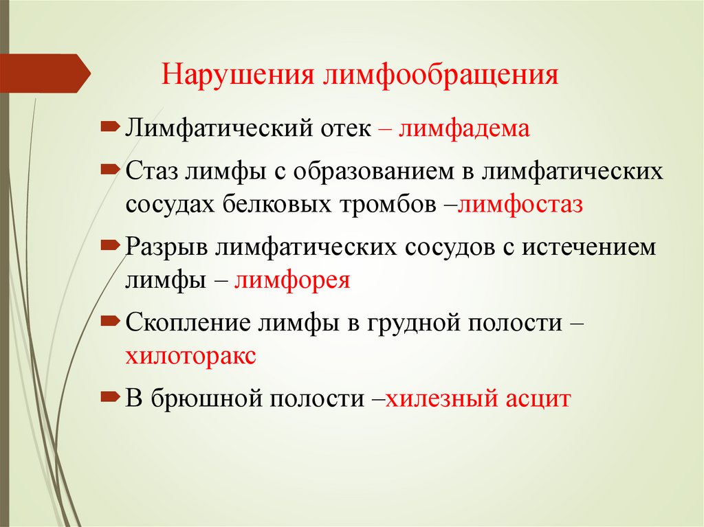 Нарушения лимфообращения