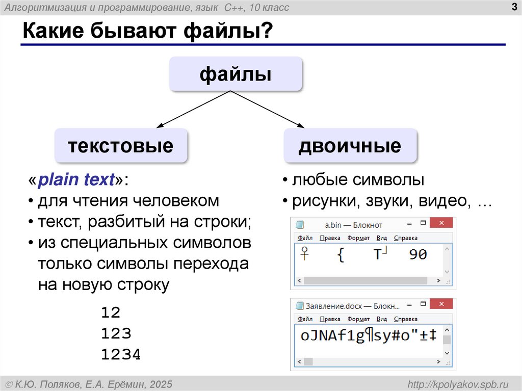 Какие бывают файлы?