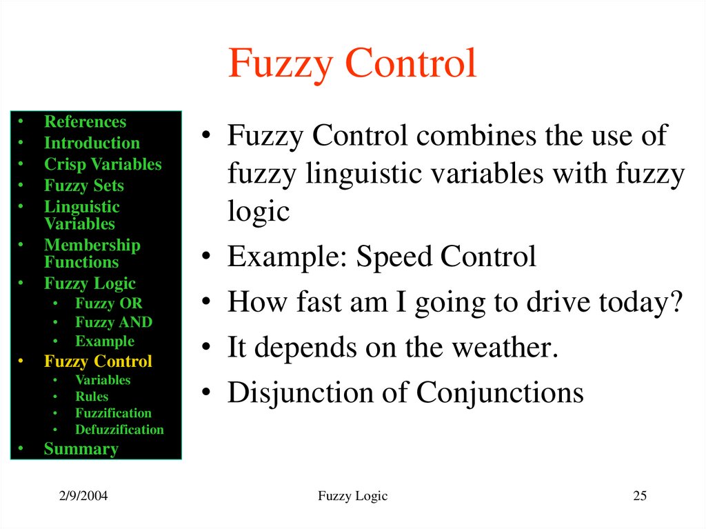 Fuzzy Control