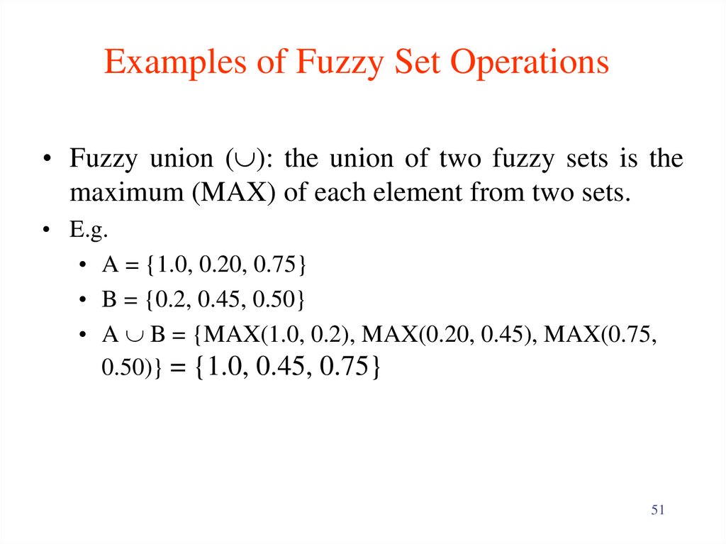 Examples of Fuzzy Set Operations