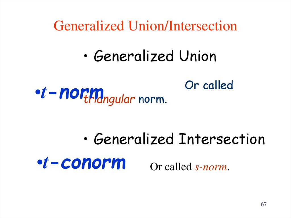 Generalized Union/Intersection