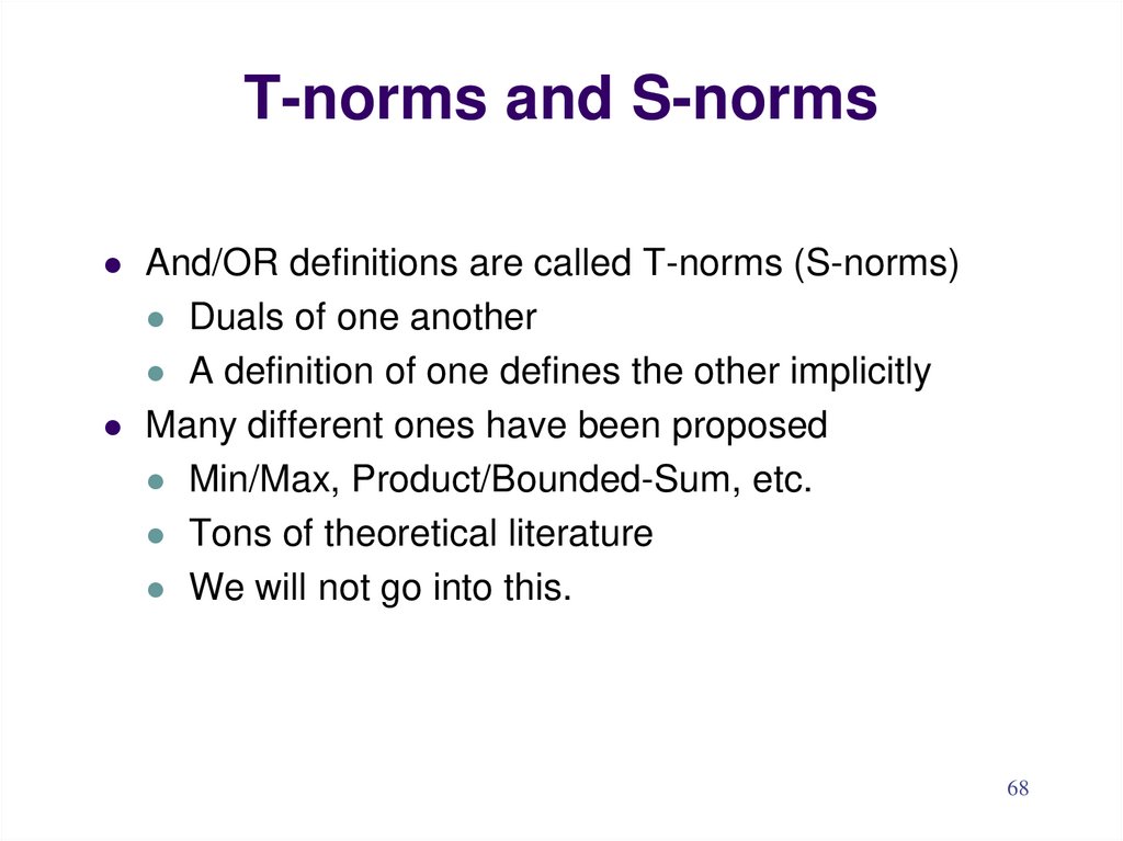 T-norms and S-norms