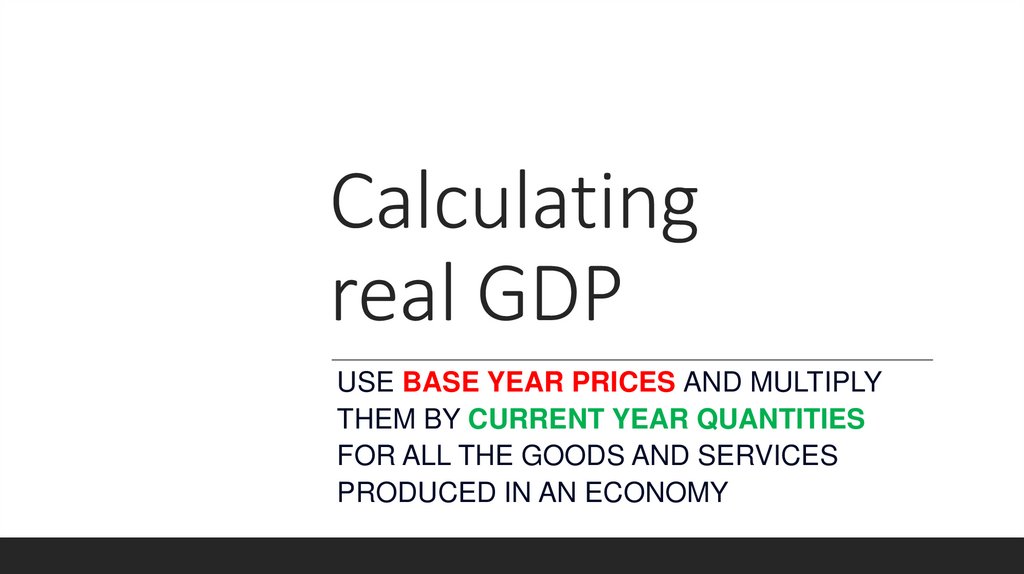 Calculating real GDP