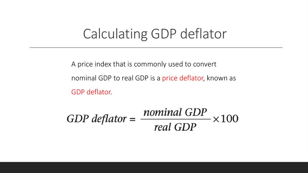 Calculating GDP deflator