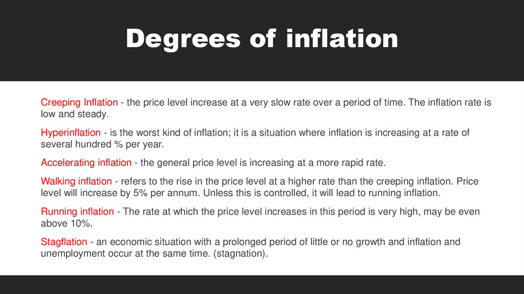 Degrees of inflation