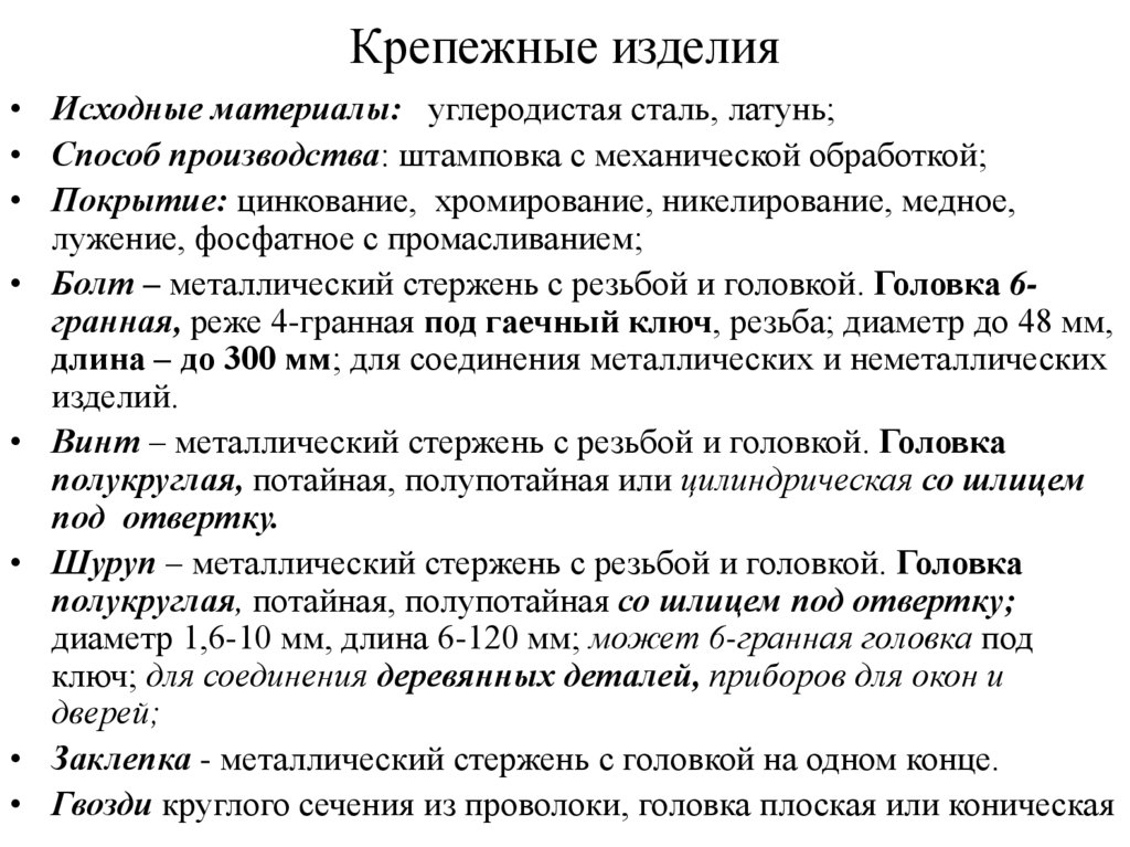 Крепежные изделия