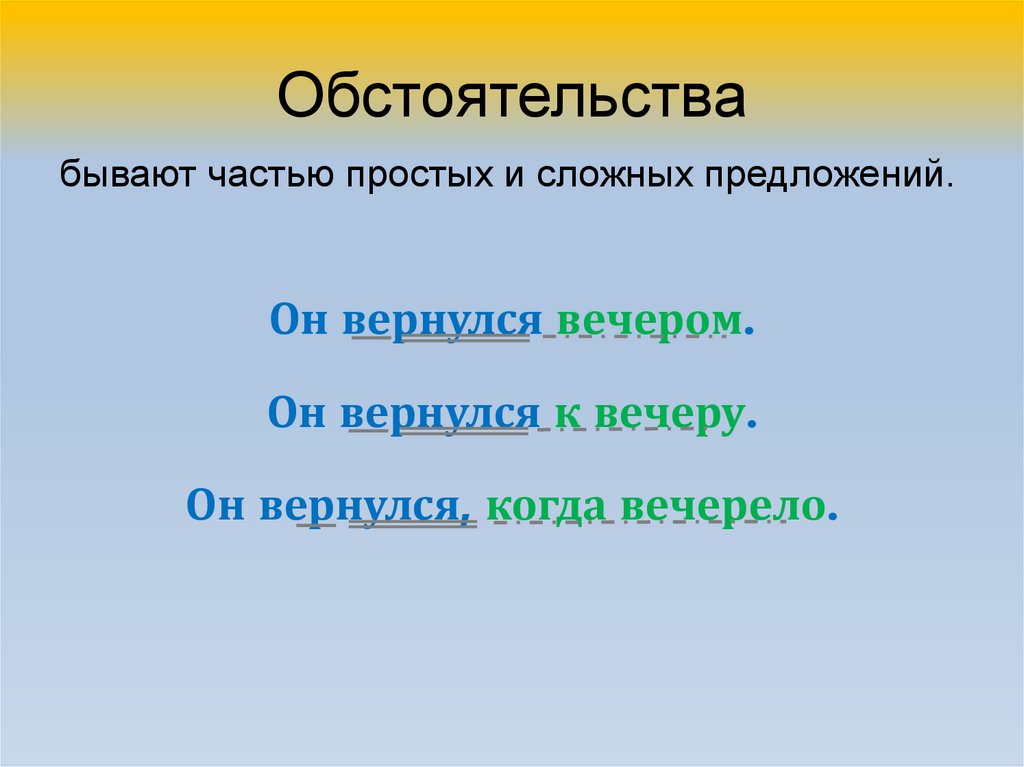 Обстоятельства