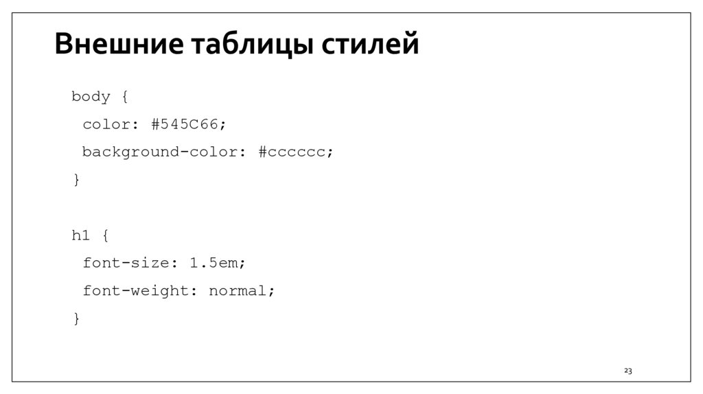 Внешние таблицы стилей