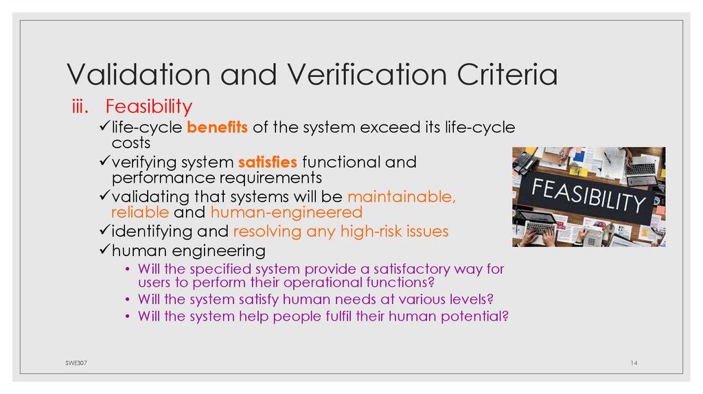 Validation and Verification Criteria