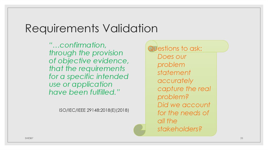 Requirements Validation