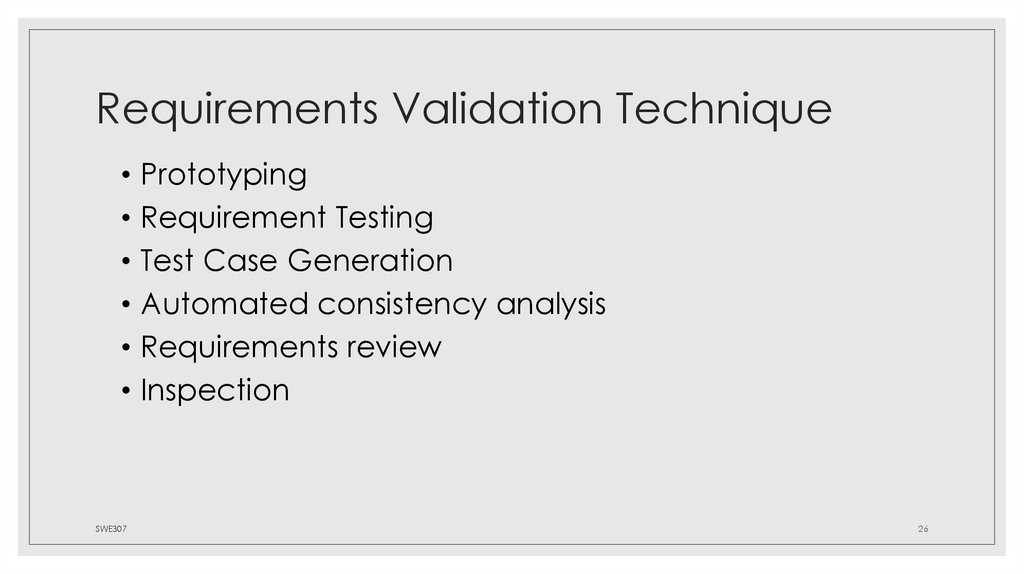 Requirements Validation Technique