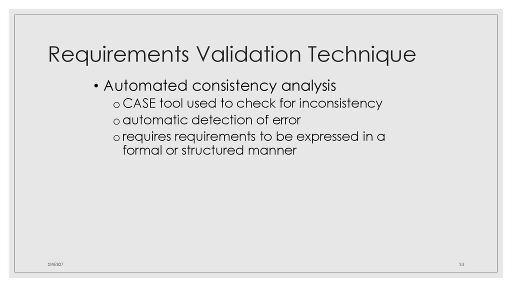 Requirements Validation Technique