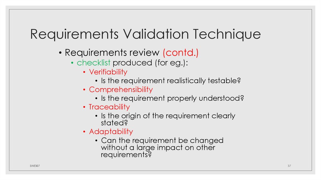 Requirements Validation Technique