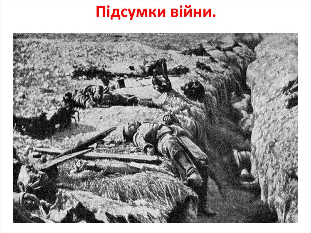 Підсумки війни.