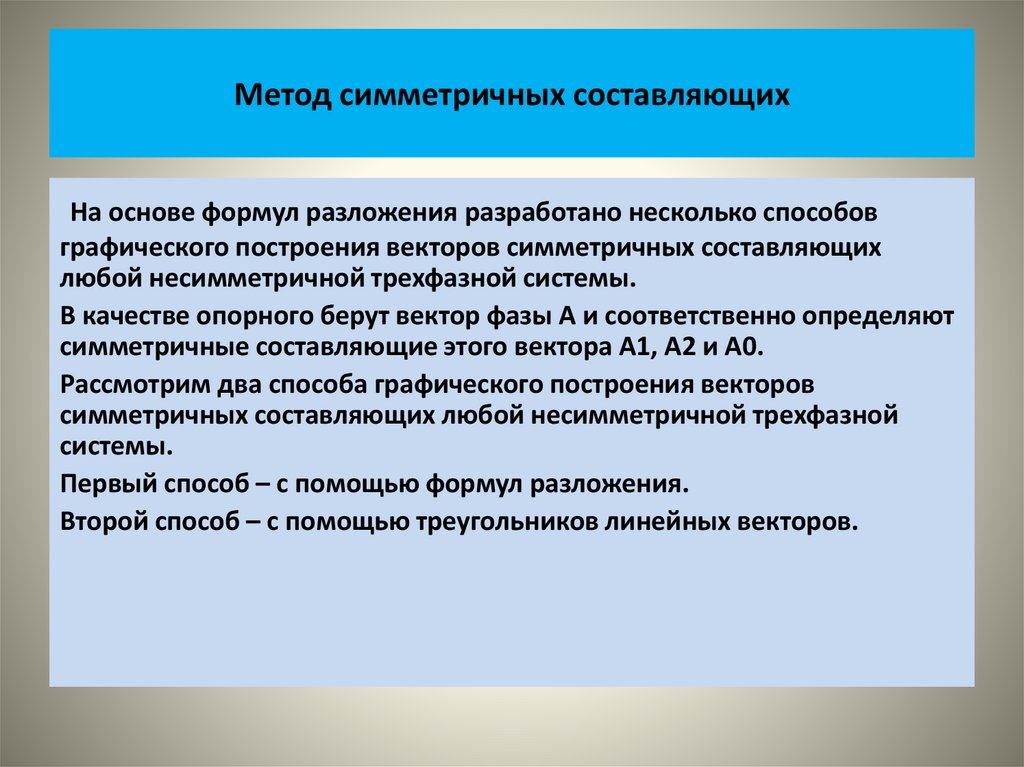 Метод симметричных составляющих