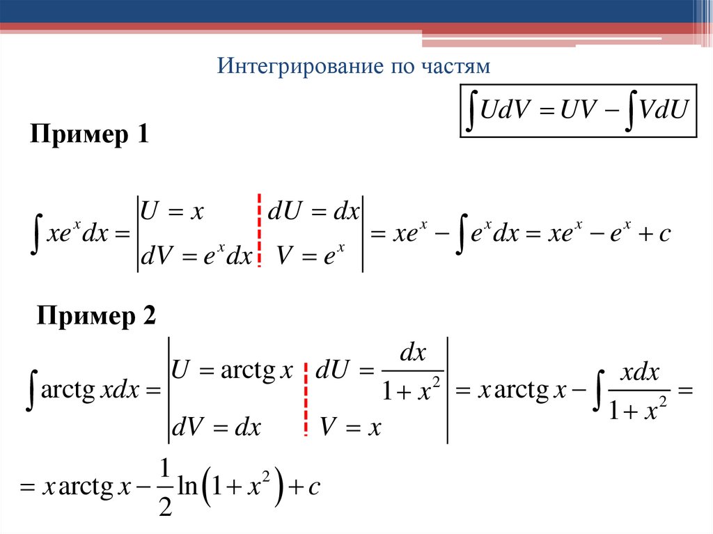 Интегрирование по частям