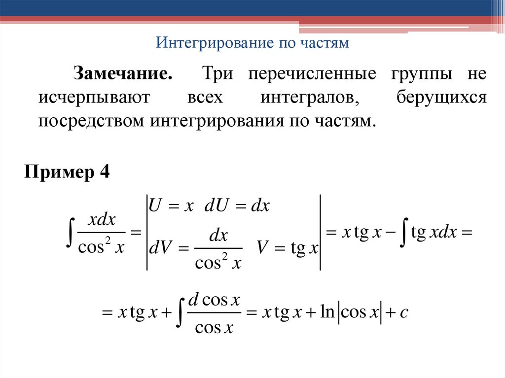 Интегрирование по частям