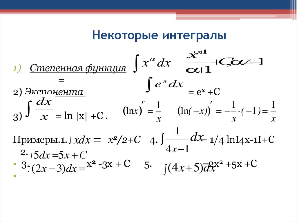 Некоторые интегралы