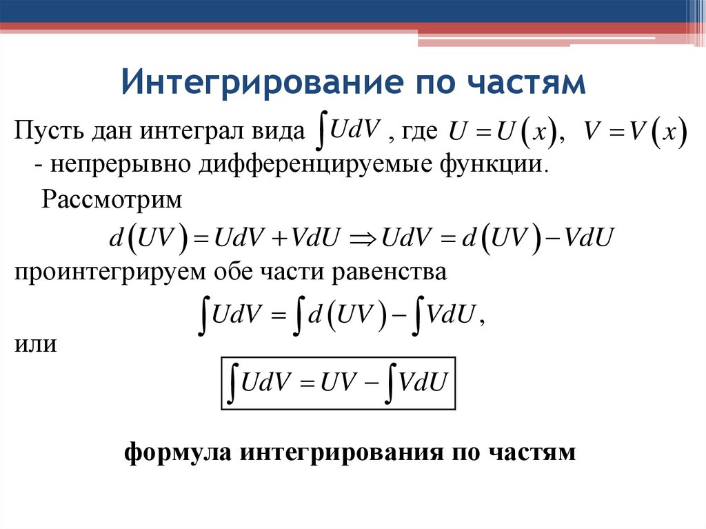 Интегрирование по частям