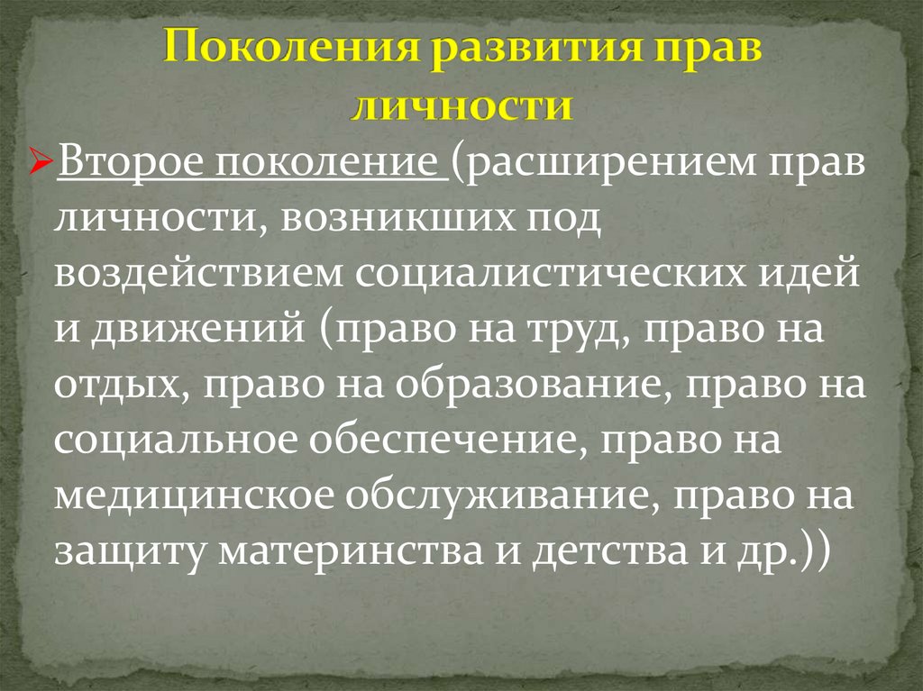 Поколения развития прав личности