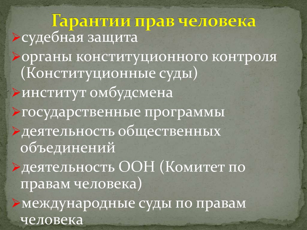 Гарантии прав человека