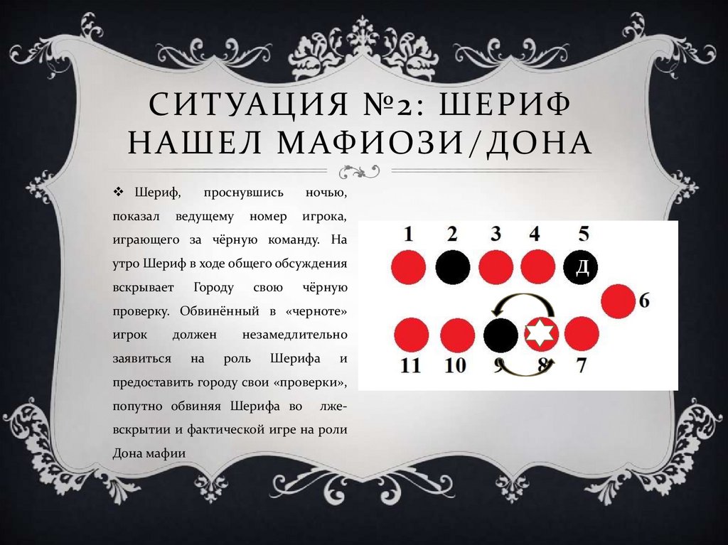 Ситуация №2: шериф нашел мафиози/дона