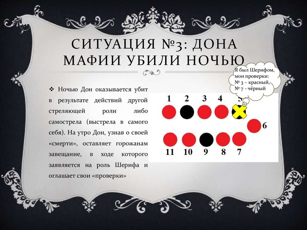 Ситуация №3: Дона мафии убили ночью