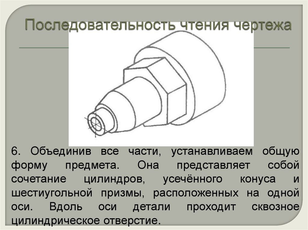 Последовательность чтения чертежа