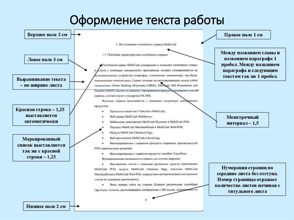 Оформление текста работы