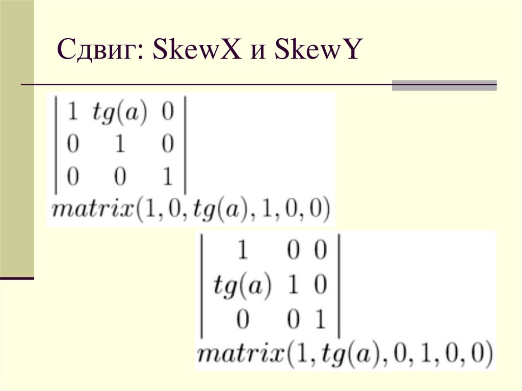 Сдвиг: SkewX и SkewY