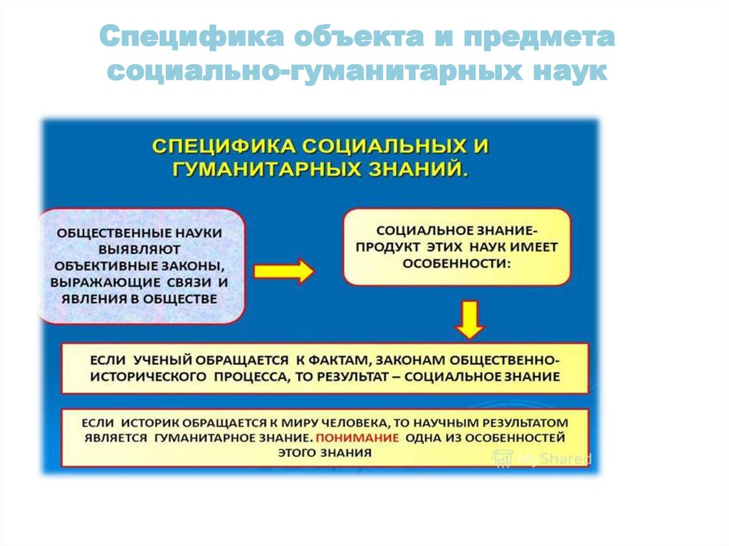 Специфика объекта и предмета социально-гуманитарных наук