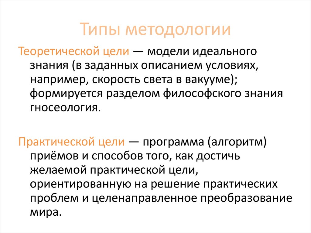 Типы методологии