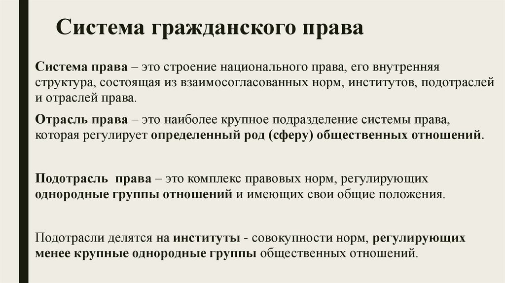 Система гражданского права